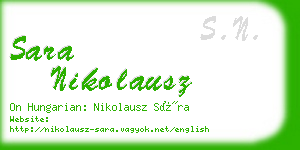 sara nikolausz business card